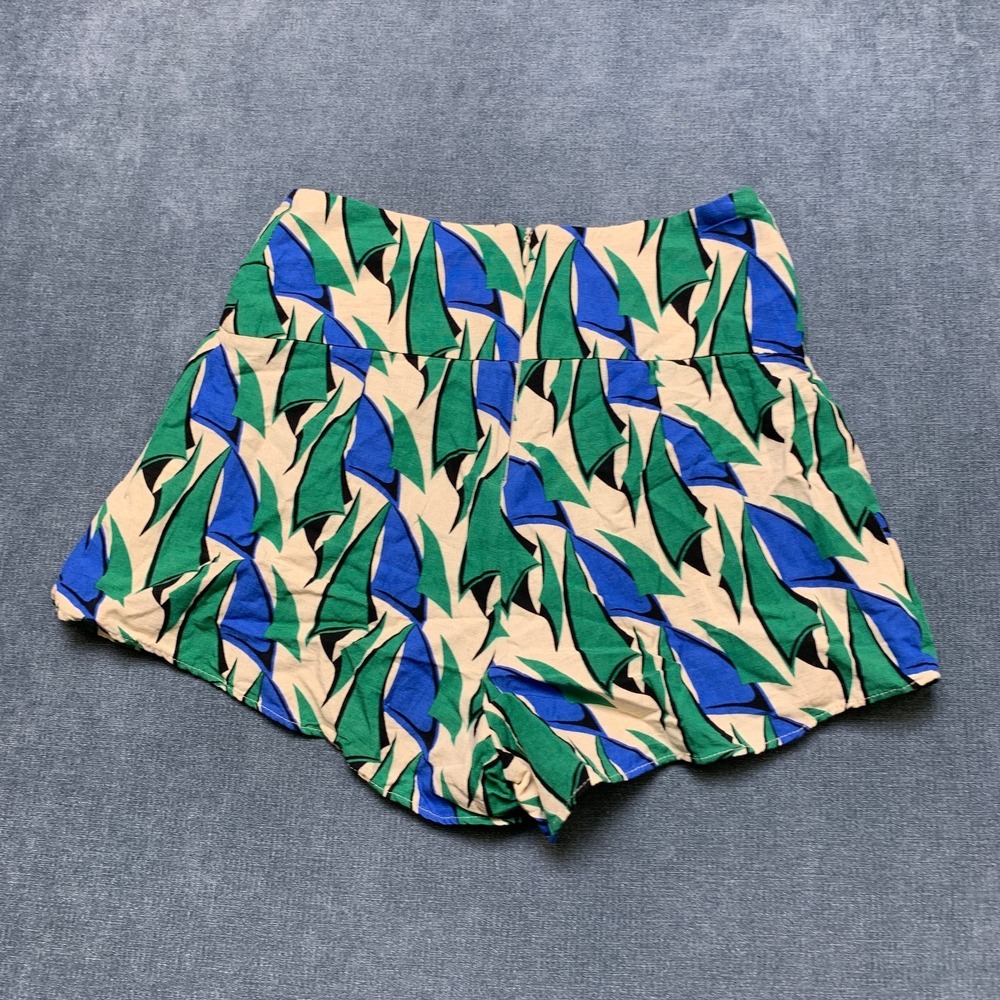Zara Shorts Womens XS Multicolor Geometric High Waisted Back Zip Flowy Bottoms - Picture 11 of 15